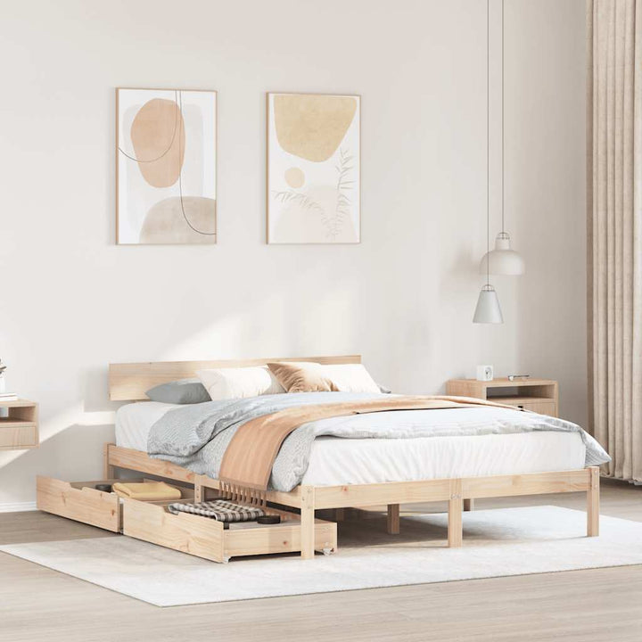 sengeramme uden madras 120x200 cm massivt fyrretræ
