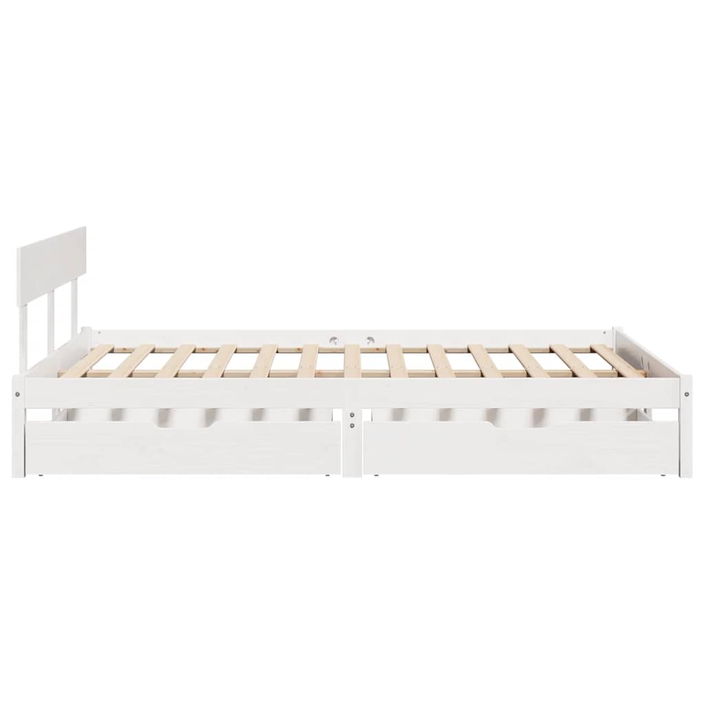 sengeramme uden madras 140x200 cm massivt fyrretræ hvid