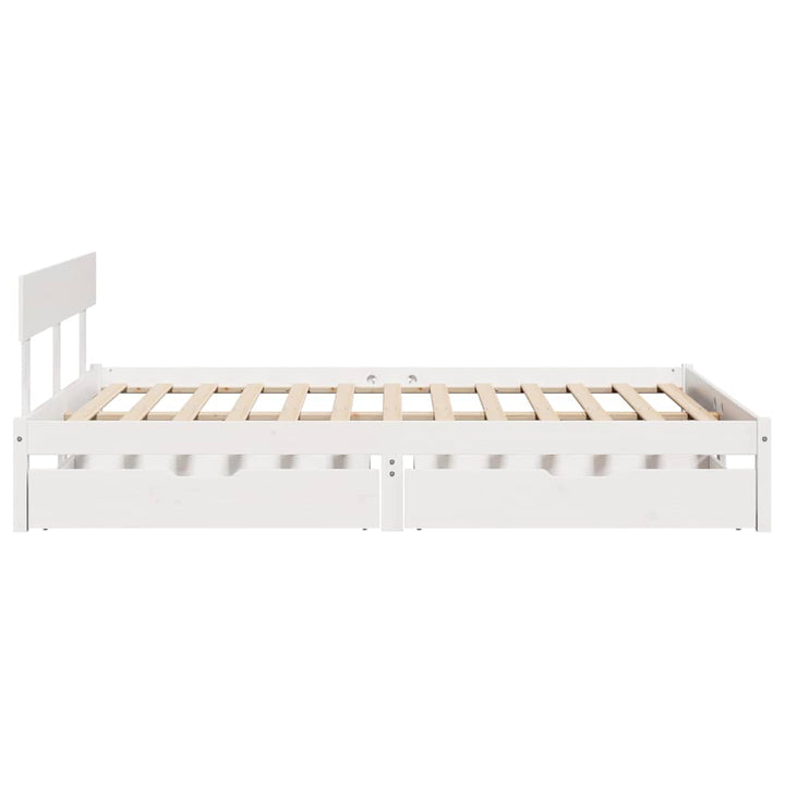 sengeramme uden madras 150x200 cm massivt fyrretræ hvid
