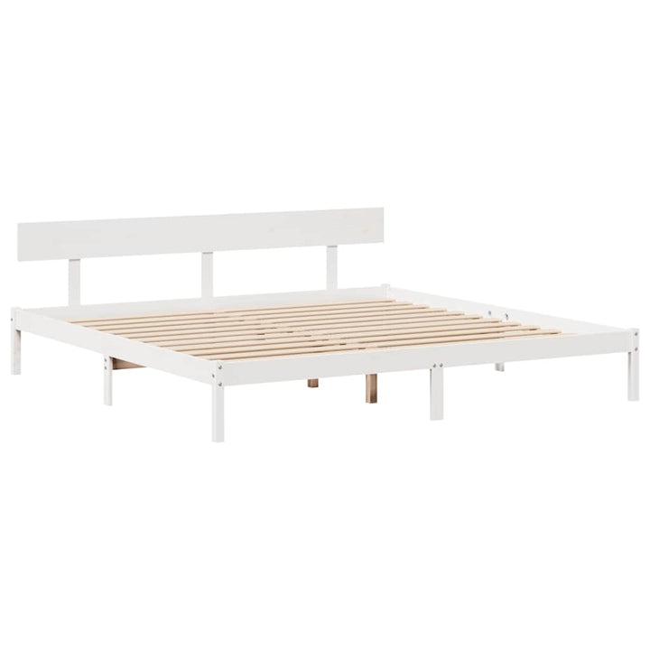 sengeramme uden madras 180x200 cm massivt fyrretræ hvid