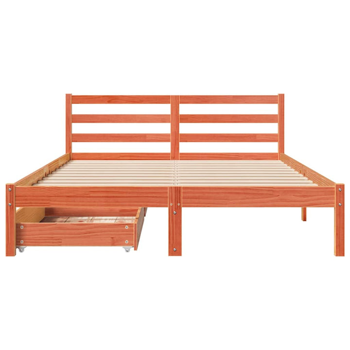 sengeramme uden madras 150x200 cm massivt fyrretræ gyldenbrun