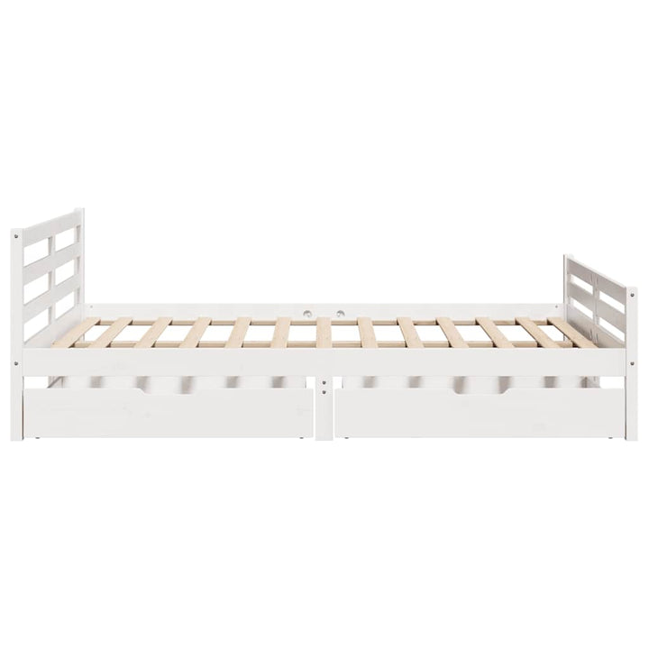 sengeramme uden madras 135x190 cm massivt fyrretræ hvid