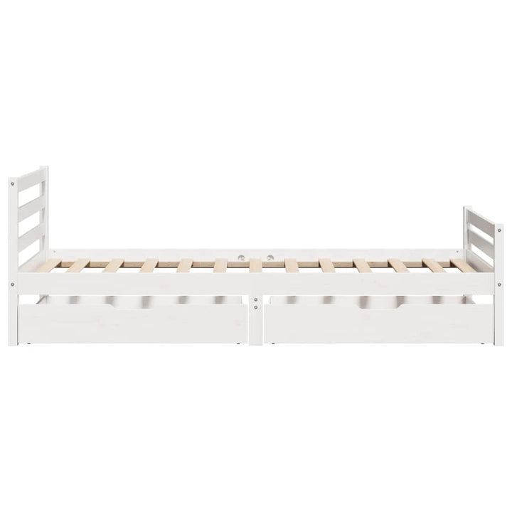 sengeramme uden madras 100x200 cm massivt fyrretræ hvid