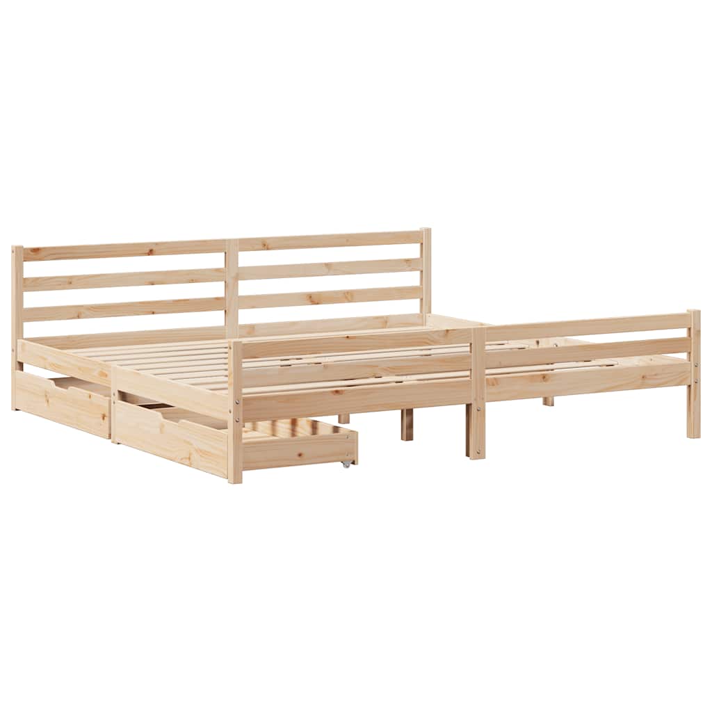 sengeramme uden madras 200x200 cm massivt fyrretræ
