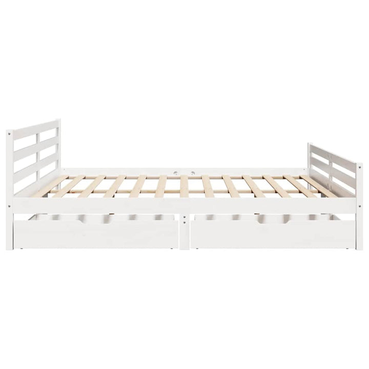 sengeramme uden madras 200x200 cm massivt fyrretræ hvid