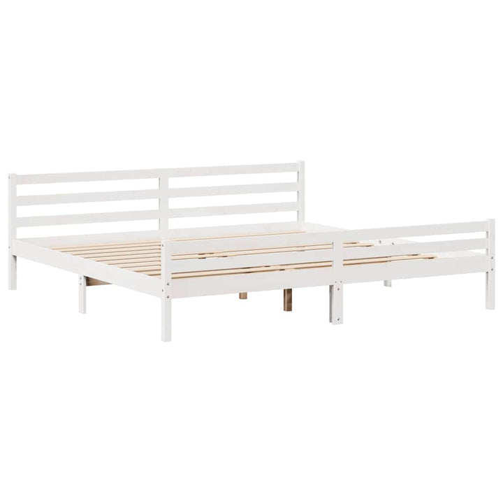 sengeramme uden madras 200x200 cm massivt fyrretræ hvid