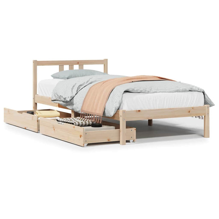 sengeramme uden madras 90x190 cm massivt fyrretræ