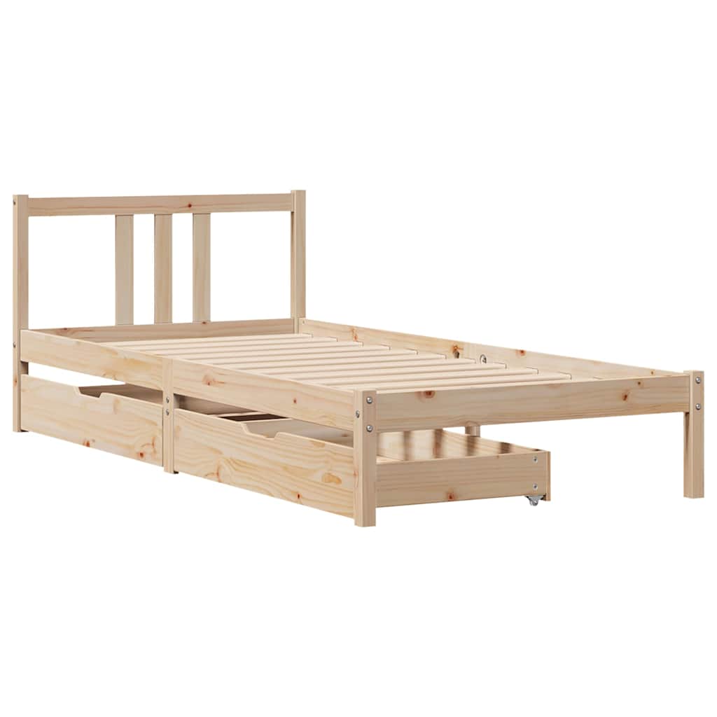 sengeramme uden madras 90x190 cm massivt fyrretræ