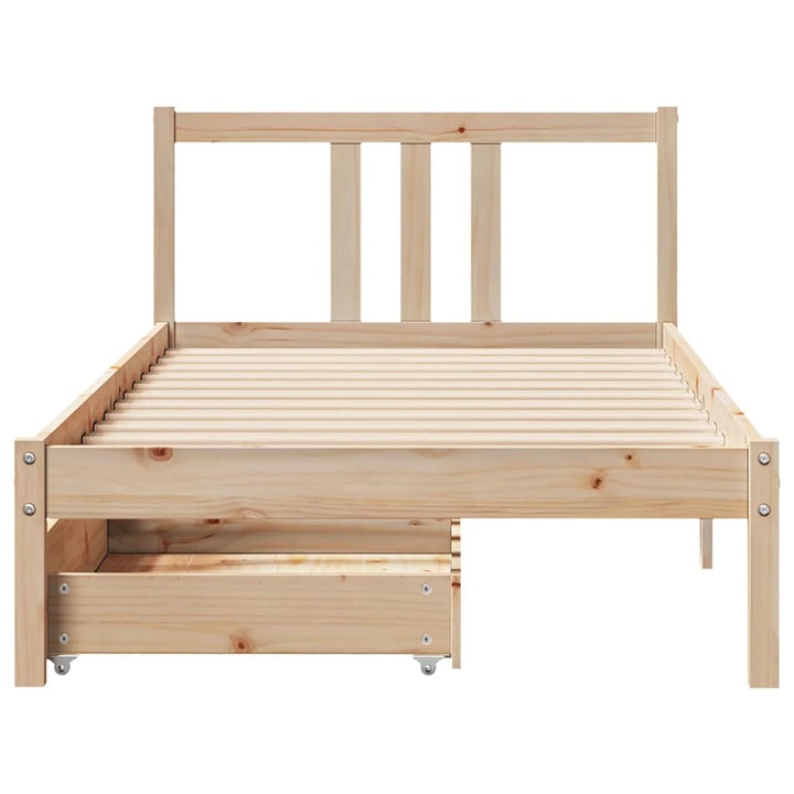 sengeramme uden madras 90x190 cm massivt fyrretræ