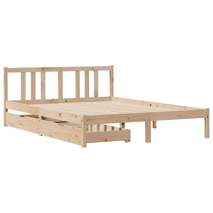 sengeramme uden madras 135x190 cm massivt fyrretræ hvid