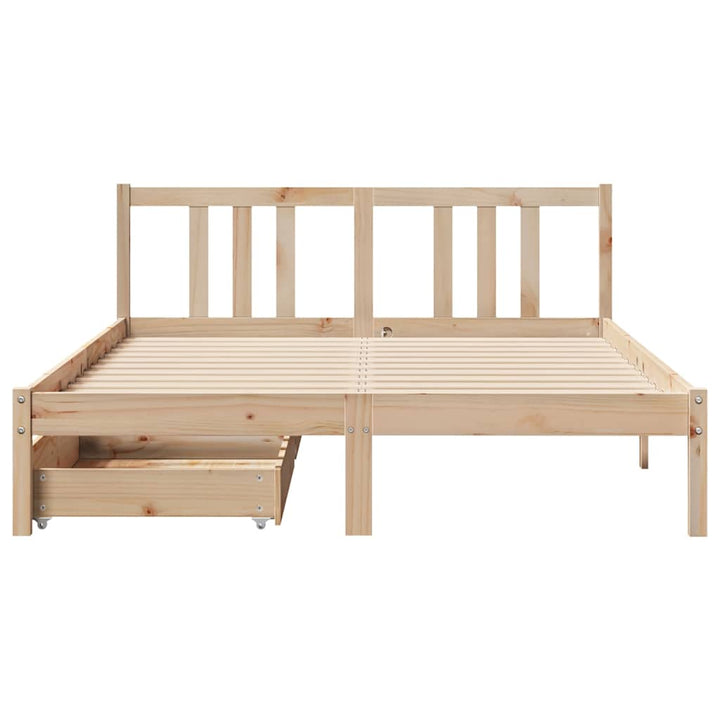 sengeramme uden madras 135x190 cm massivt fyrretræ hvid