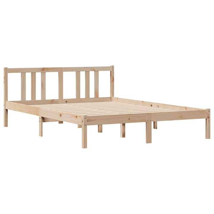 sengeramme uden madras 135x190 cm massivt fyrretræ hvid