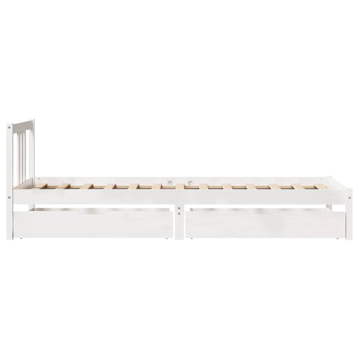 sengeramme uden madras 90x200 cm massivt fyrretræ hvid