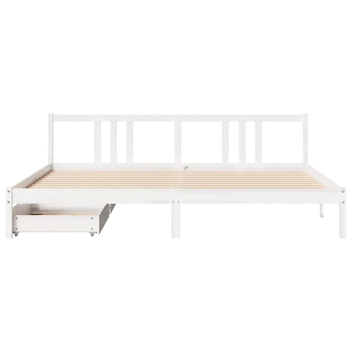 sengeramme uden madras 200x200 cm massivt fyrretræ hvid