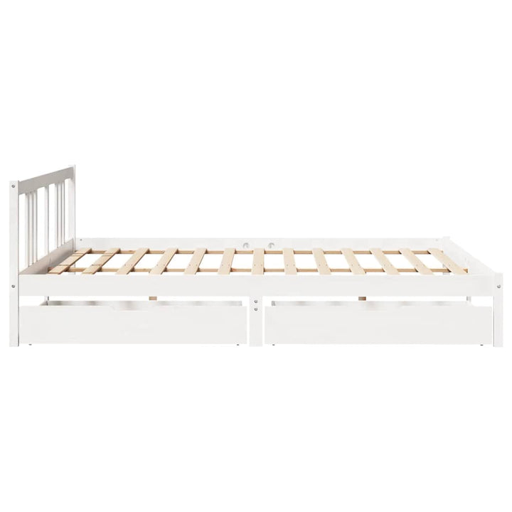 sengeramme uden madras 200x200 cm massivt fyrretræ hvid