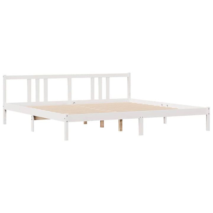 sengeramme uden madras 200x200 cm massivt fyrretræ hvid