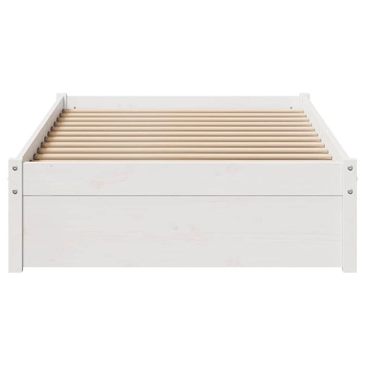 sengeramme uden madras 75x190 cm massivt fyrretræ hvid