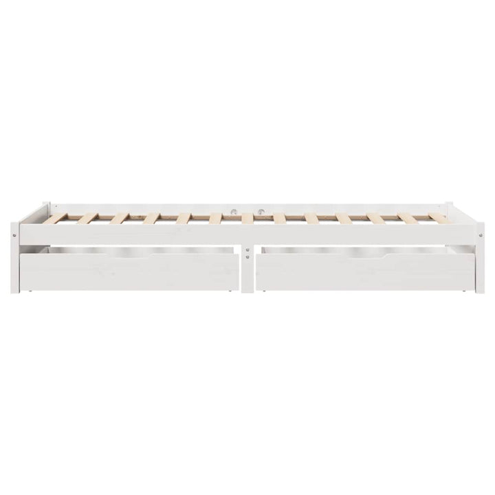 sengeramme uden madras 75x190 cm massivt fyrretræ hvid