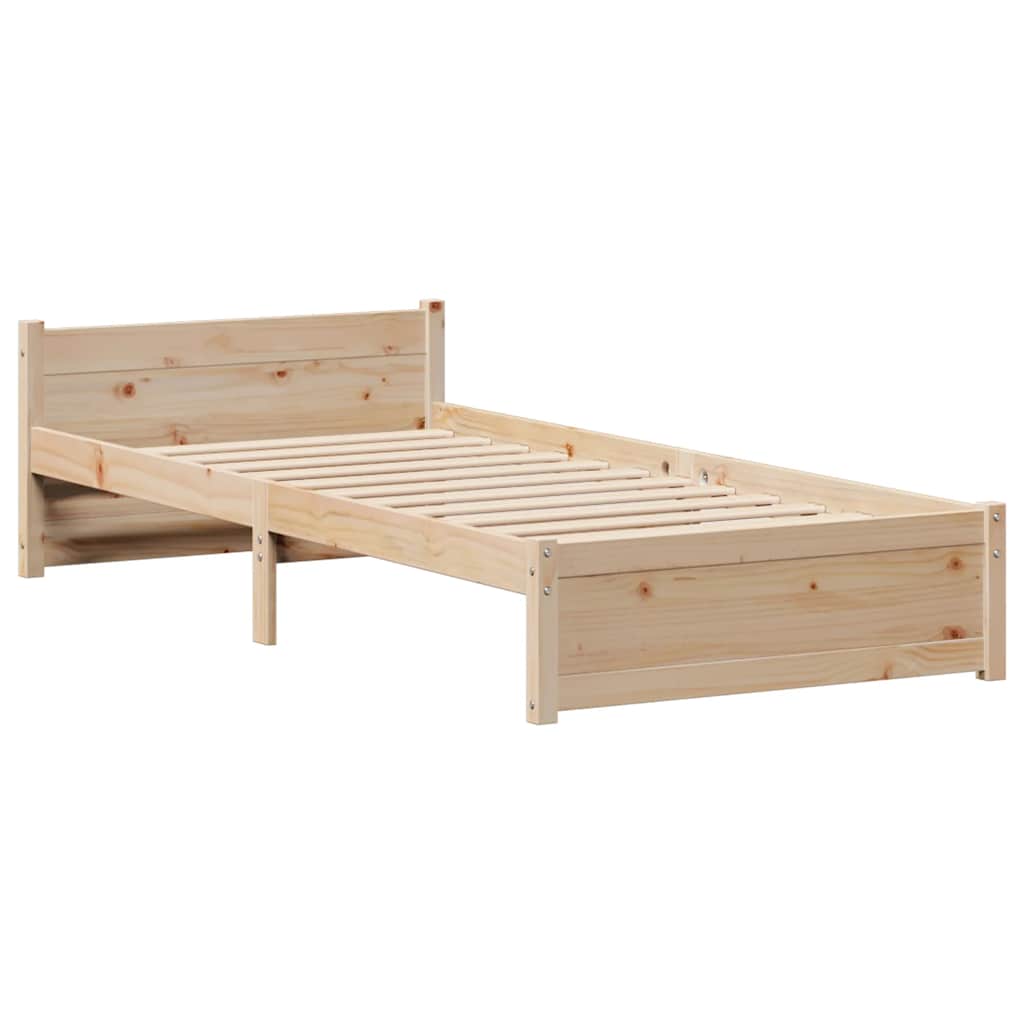 sengeramme uden madras 75x190 cm massivt fyrretræ
