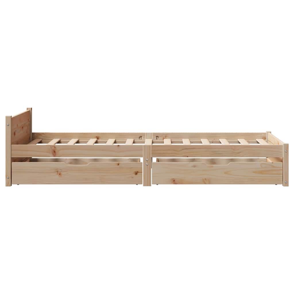 sengeramme uden madras 75x190 cm massivt fyrretræ