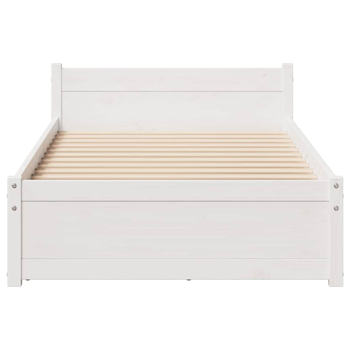 sengeramme uden madras 90x190 cm massivt fyrretræ hvid