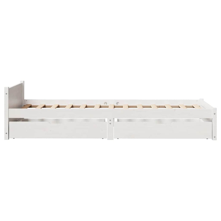 sengeramme uden madras 90x190 cm massivt fyrretræ hvid