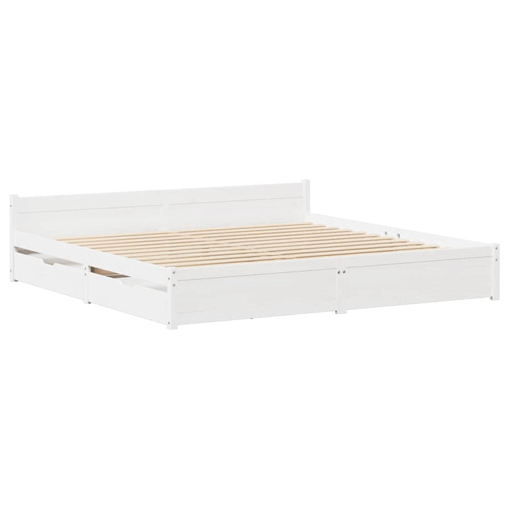 sengeramme uden madras 120x190 cm massivt fyrretræ hvid