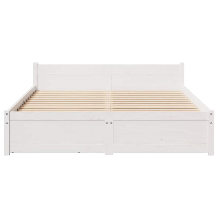 sengeramme uden madras 120x190 cm massivt fyrretræ hvid