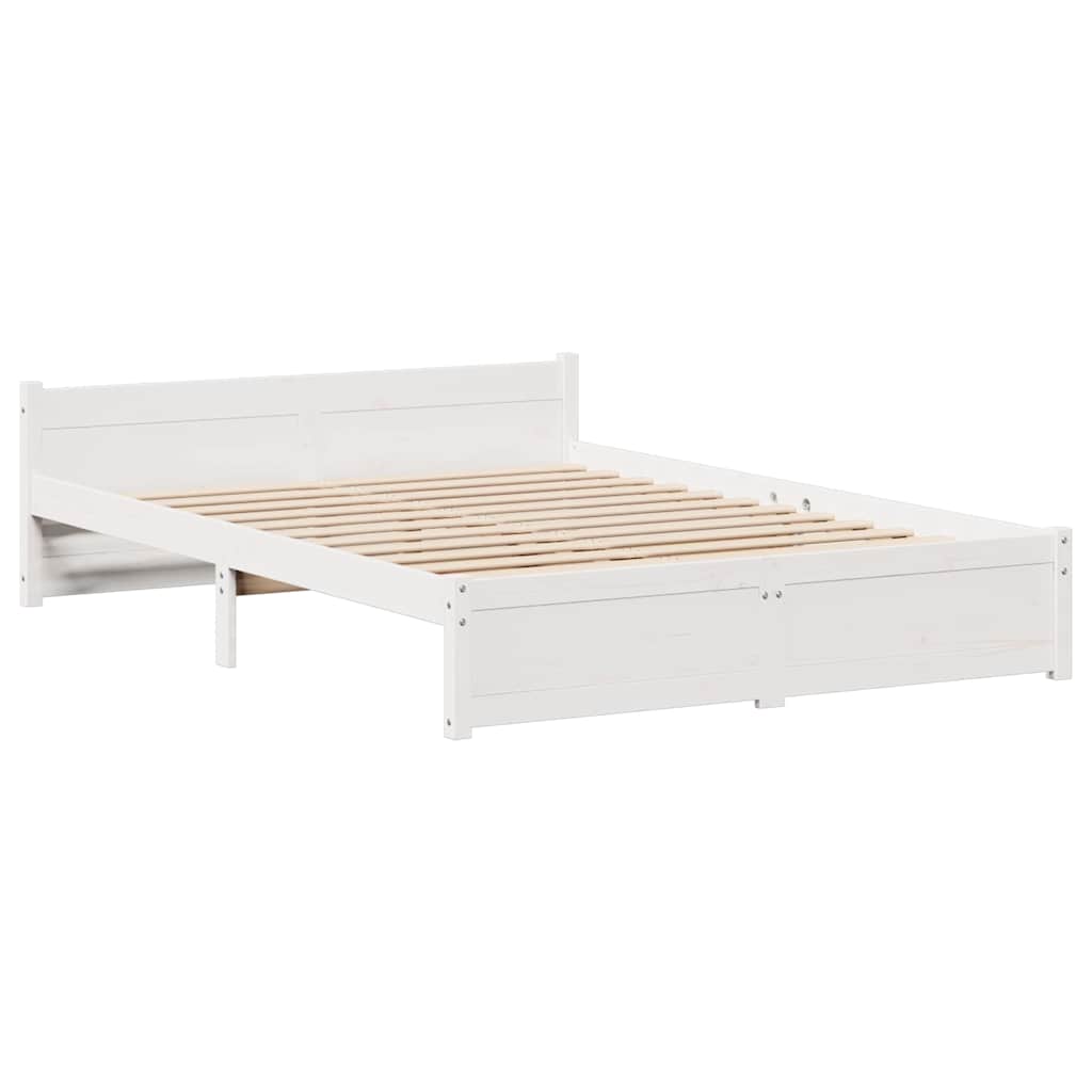 sengeramme uden madras 120x190 cm massivt fyrretræ hvid