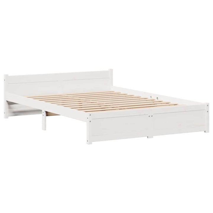 sengeramme uden madras 120x190 cm massivt fyrretræ hvid