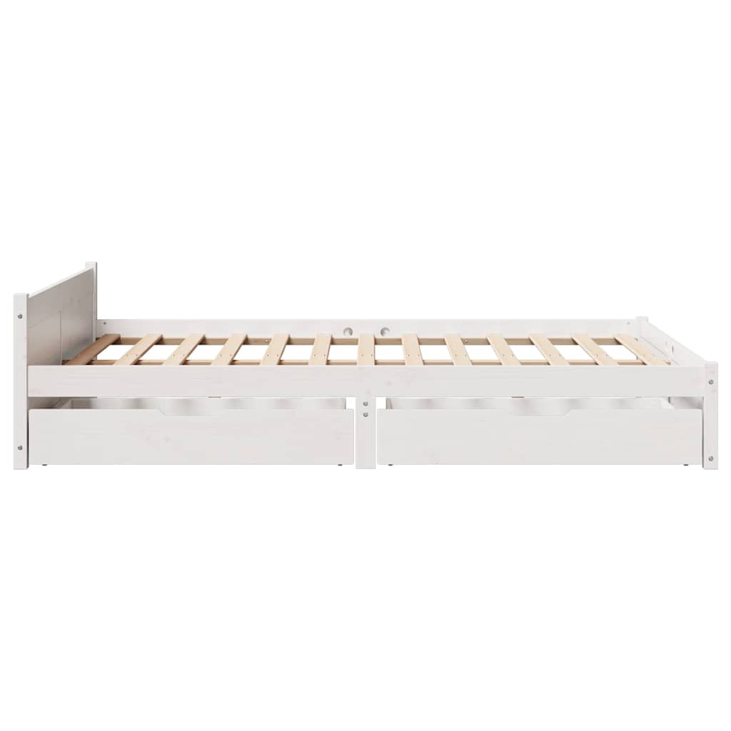 sengeramme uden madras 120x190 cm massivt fyrretræ hvid