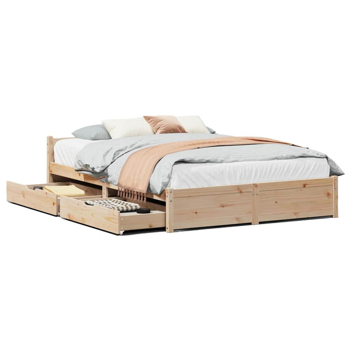 sengeramme uden madras 140x190 cm massivt fyrretræ