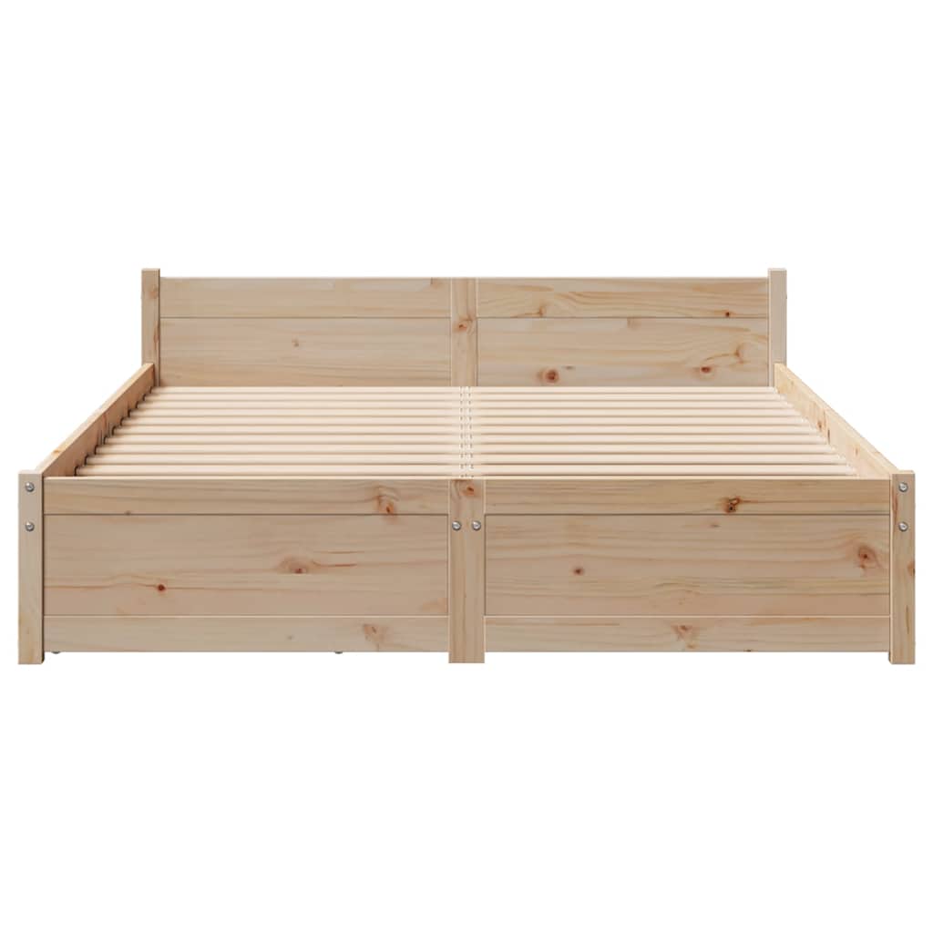 sengeramme uden madras 140x190 cm massivt fyrretræ