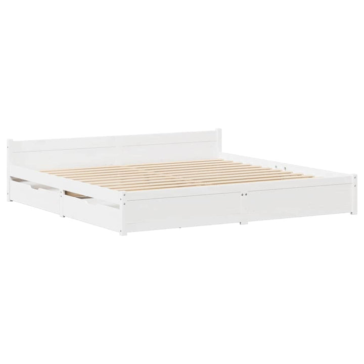 sengeramme uden madras 150x200 cm massivt fyrretræ hvid