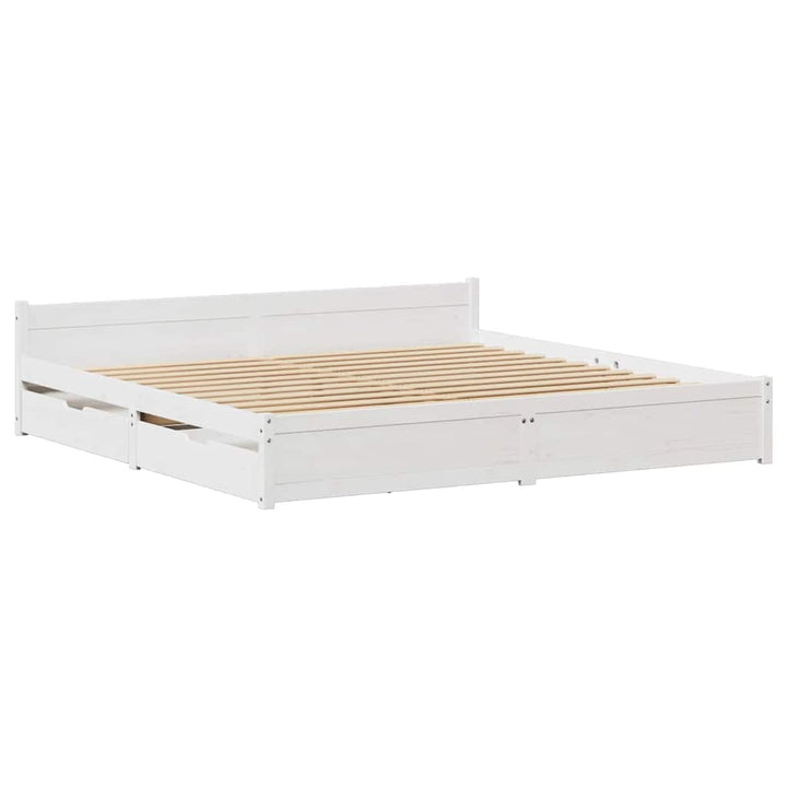 sengeramme uden madras 160x200 cm massivt fyrretræ hvid