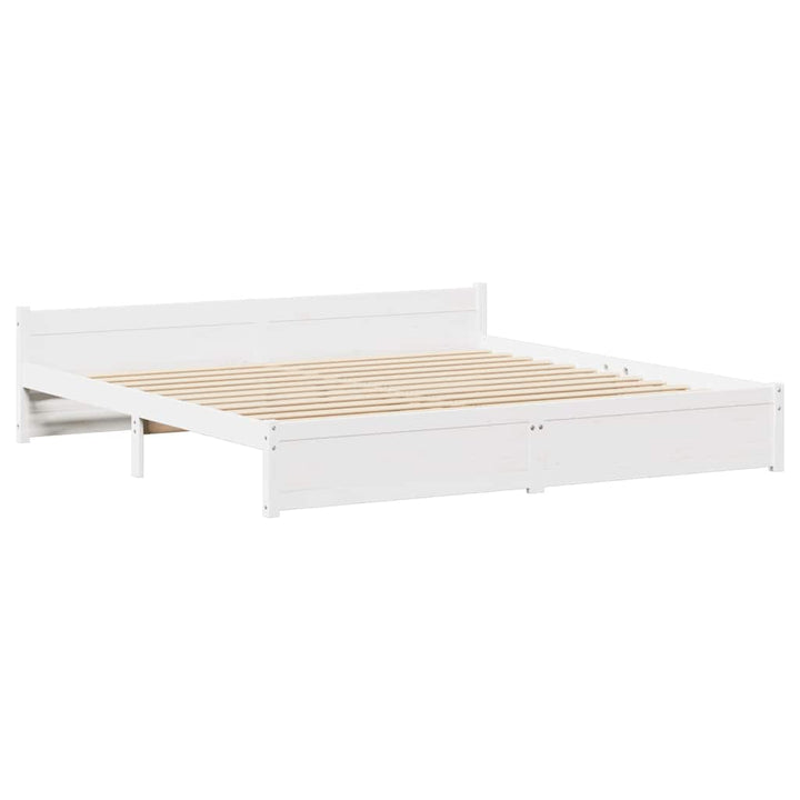 sengeramme uden madras 160x200 cm massivt fyrretræ hvid