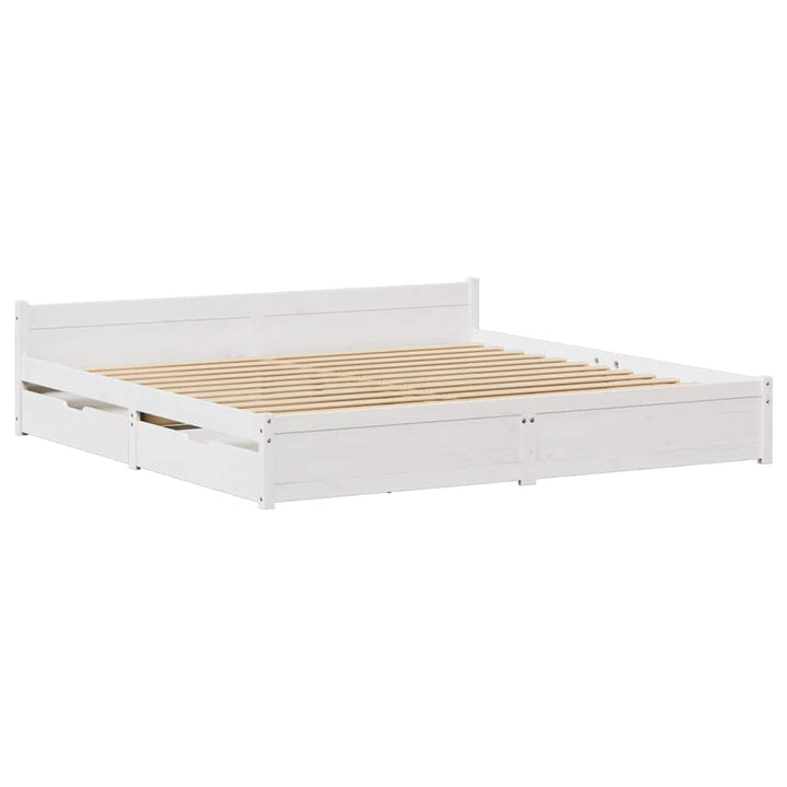 sengeramme uden madras 180x200 cm massivt fyrretræ hvid