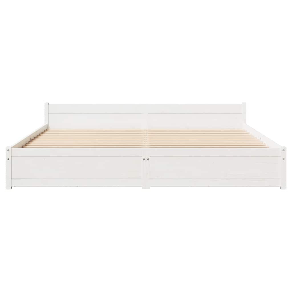 sengeramme uden madras 180x200 cm massivt fyrretræ hvid