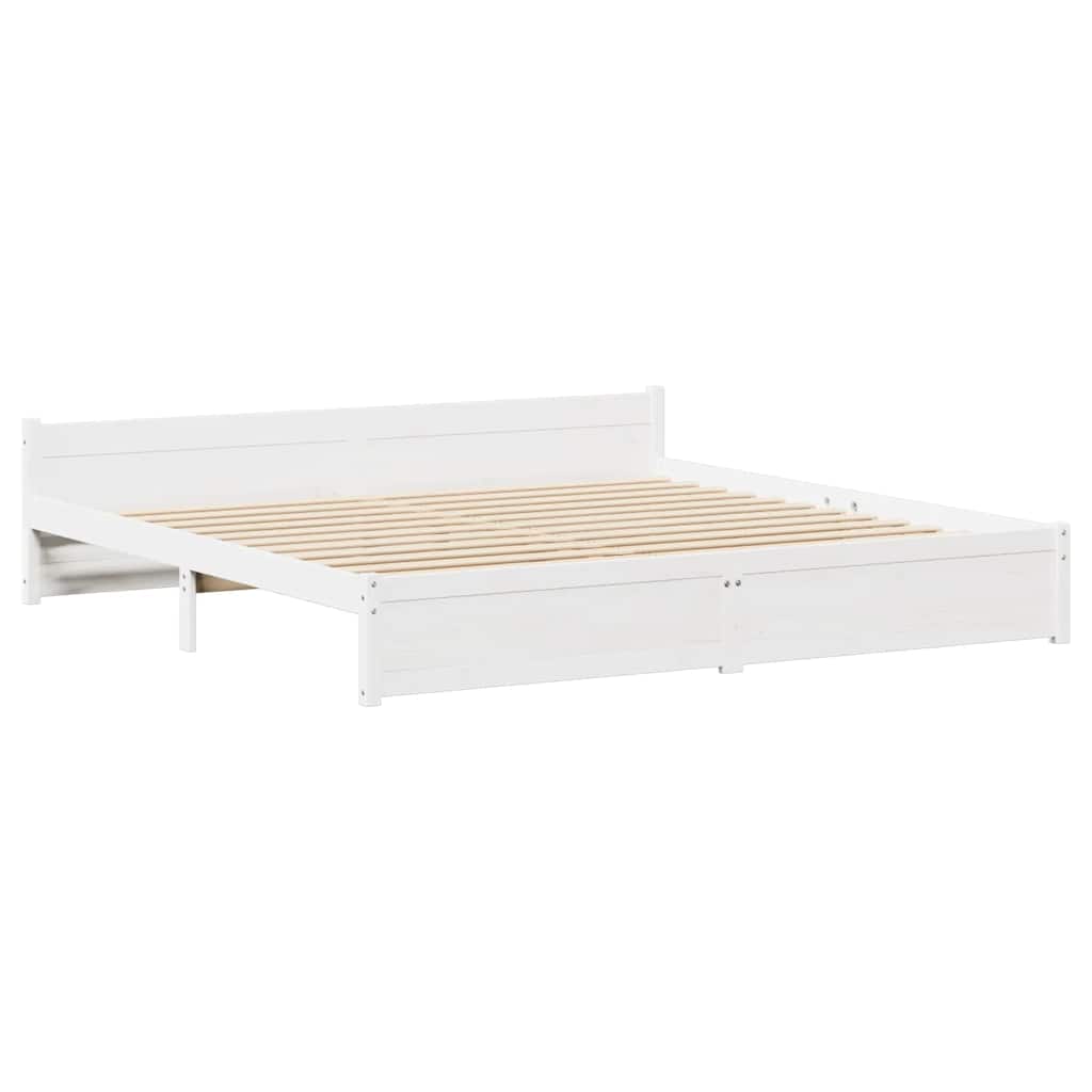 sengeramme uden madras 180x200 cm massivt fyrretræ hvid