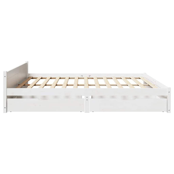 sengeramme uden madras 180x200 cm massivt fyrretræ hvid