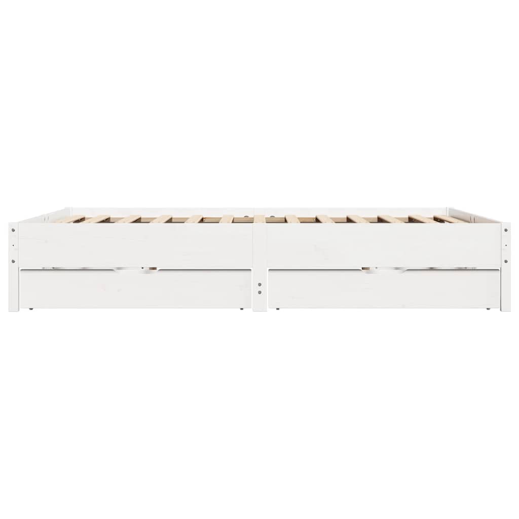 sengeramme uden madras 200x200 cm massivt fyrretræ hvid