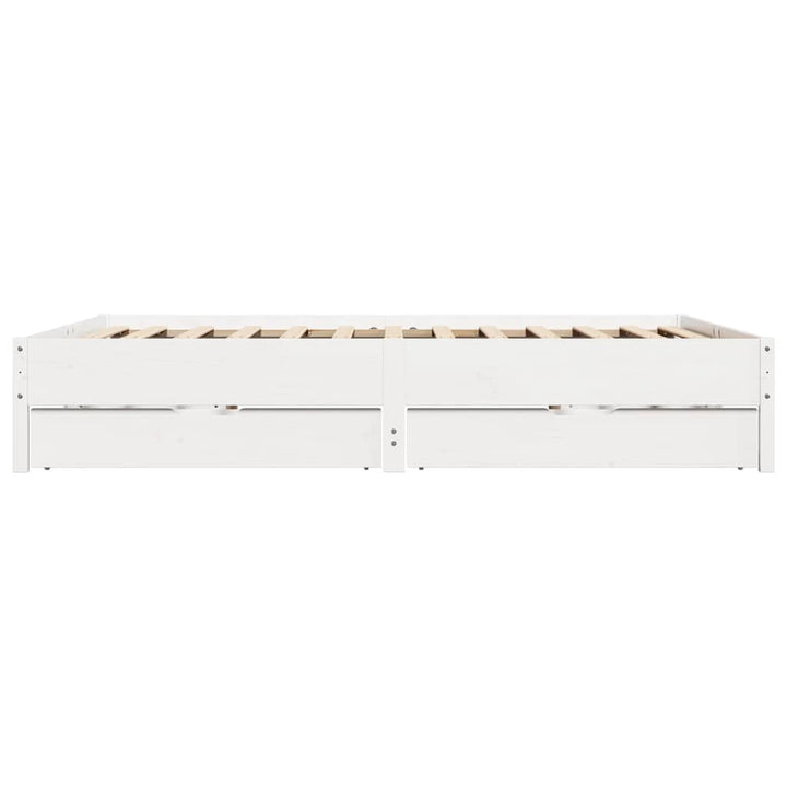 sengeramme uden madras 200x200 cm massivt fyrretræ hvid