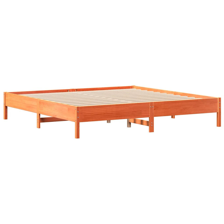 sengeramme uden madras 200x200 cm massivt fyrretræ gyldenbrun
