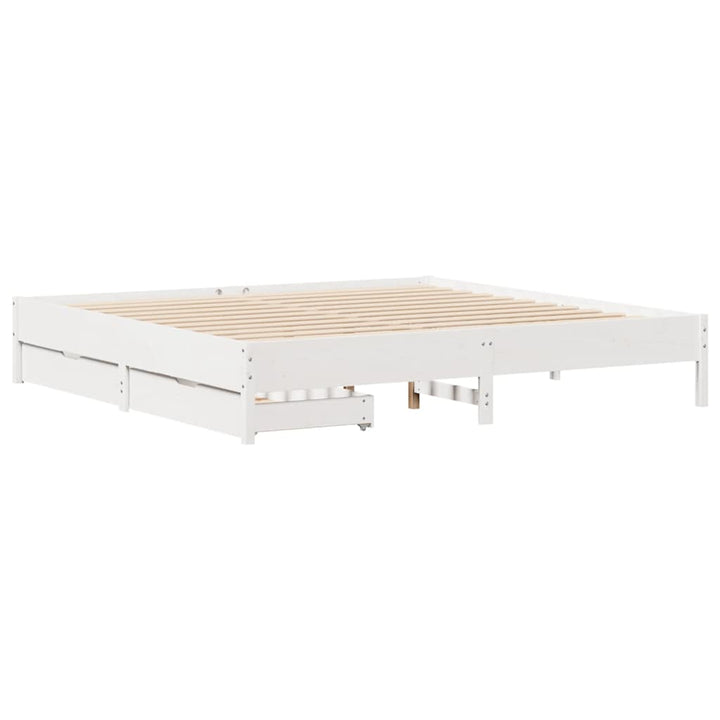 sengeramme uden madras 180x200 cm massivt fyrretræ hvid