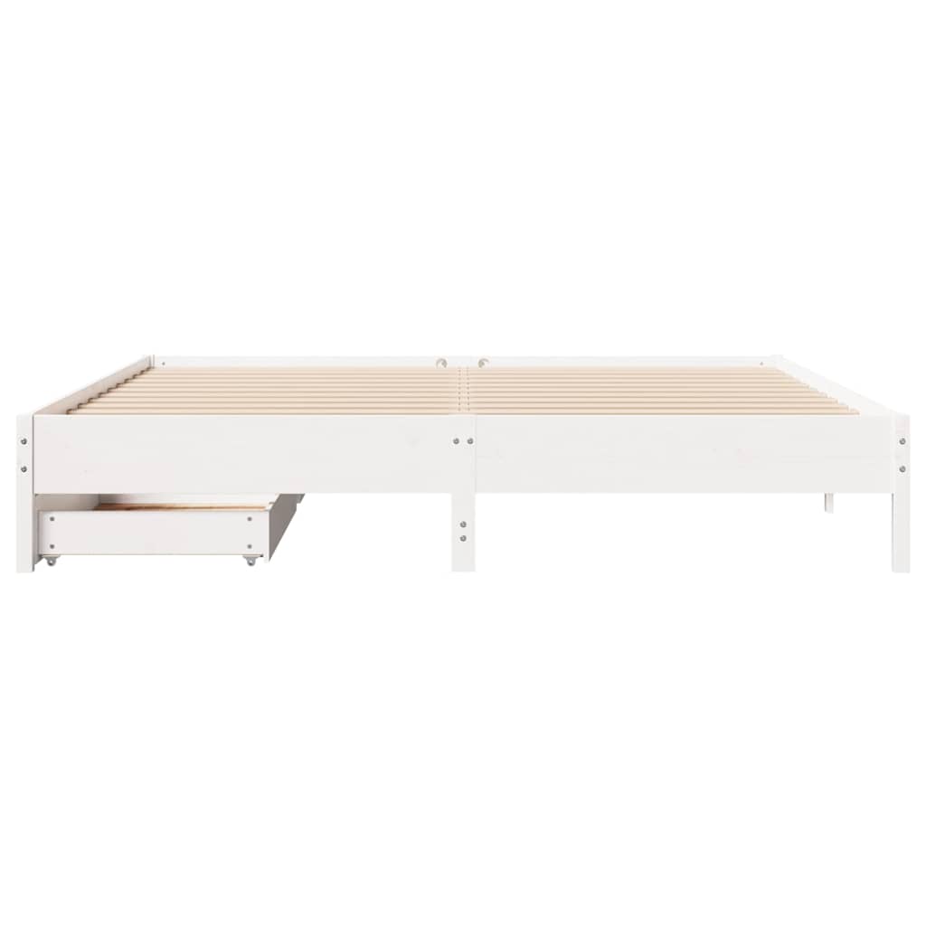 sengeramme uden madras 180x200 cm massivt fyrretræ hvid