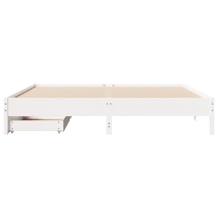 sengeramme uden madras 180x200 cm massivt fyrretræ hvid