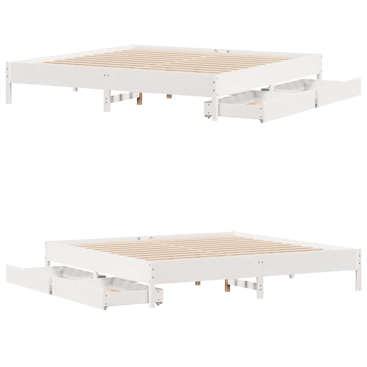 sengeramme uden madras 180x200 cm massivt fyrretræ hvid