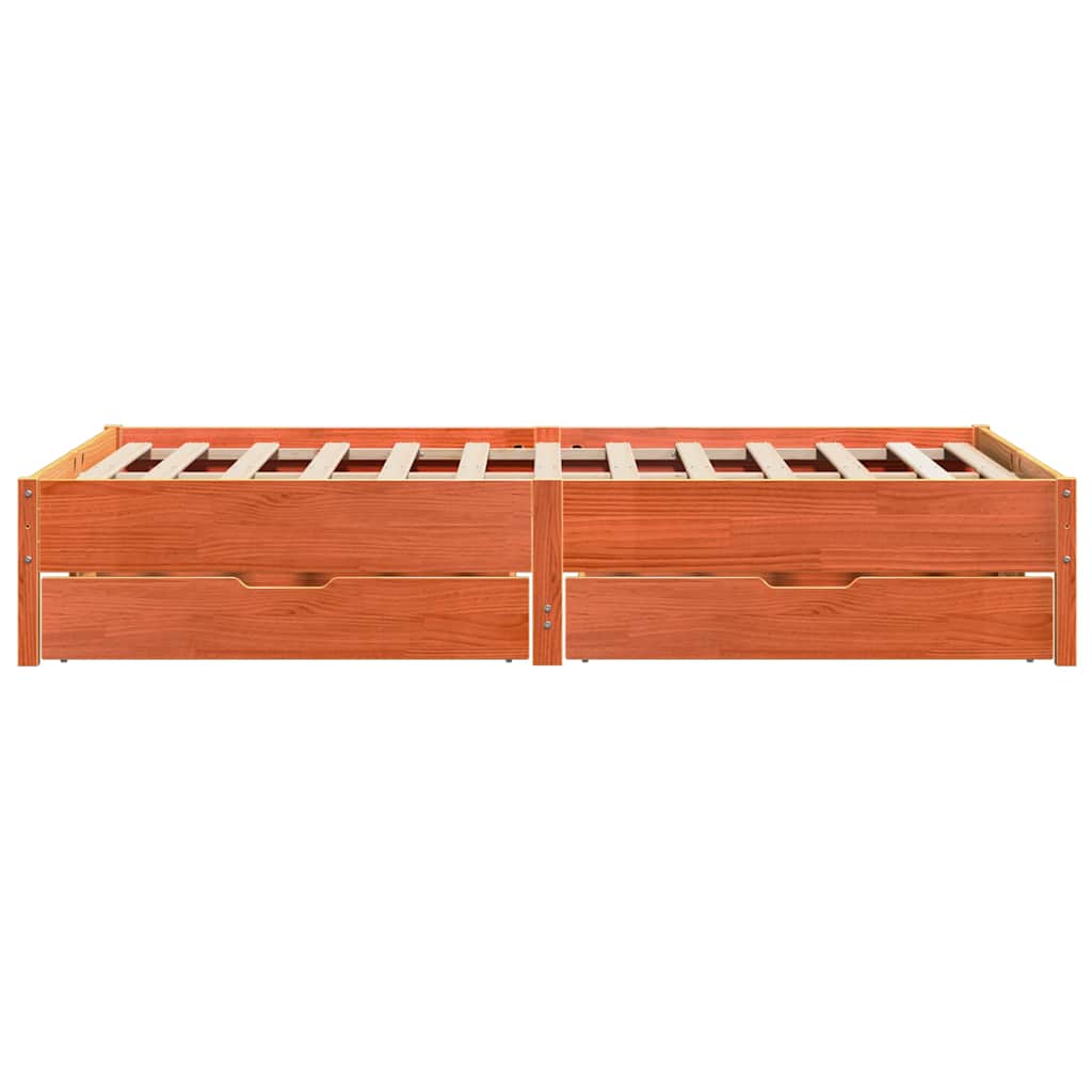 sengeramme uden madras 160x200 cm massivt fyrretræ gyldenbrun