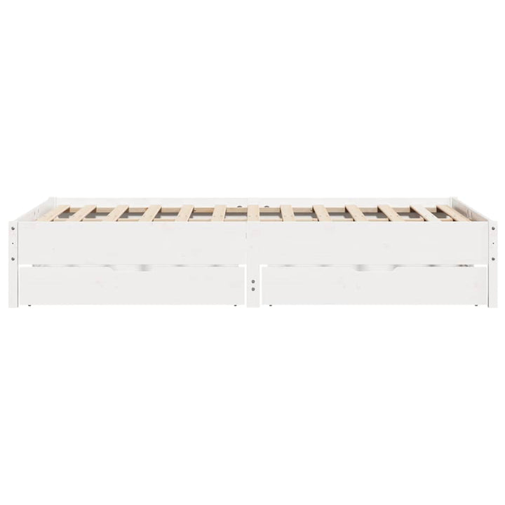 sengeramme uden madras 140x200 cm massivt fyrretræ hvid