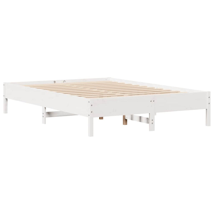 sengeramme uden madras 120x200 cm massivt fyrretræ hvid